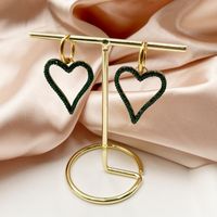Fashion Heart Shape Stainless Steel Plating Zircon Drop Earrings 1 Pair sku image 1