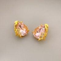 Fashion Water Droplets Copper Inlay Artificial Gemstones Ear Studs 1 Pair main image 5