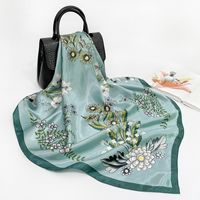 Women's Retro Flower Polyester Printing Silk Scarves sku image 62