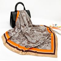 Women's Retro Flower Polyester Printing Silk Scarves sku image 41