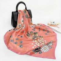 Women's Retro Flower Polyester Printing Silk Scarves sku image 35