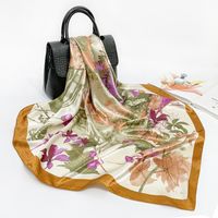 Women's Retro Flower Polyester Printing Silk Scarves sku image 4