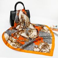 Women's Retro Flower Polyester Printing Silk Scarves sku image 38