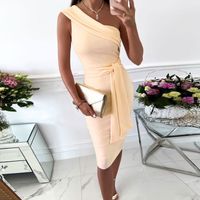 Women's Pencil Skirt Elegant Strapless Backless Sleeveless Solid Color Knee-length Party main image 3