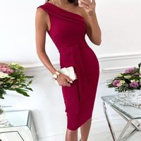 Women's Pencil Skirt Elegant Strapless Backless Sleeveless Solid Color Knee-length Party main image 2