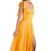 Women's A-line Skirt Elegant U Neck Bowknot Sleeveless Solid Color Midi Dress Street main image 4