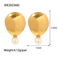 Simple Style Ball Stainless Steel Plating Artificial Pearls Drop Earrings 1 Pair sku image 1