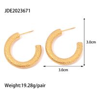 1 Pair Simple Style C Shape Plating Stainless Steel 18k Gold Plated Ear Studs main image 2