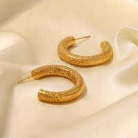 1 Pair Simple Style C Shape Plating Stainless Steel 18k Gold Plated Ear Studs main image 1