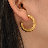 1 Pair Simple Style C Shape Plating Stainless Steel 18k Gold Plated Ear Studs main image 3