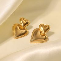 Simple Style Heart Shape Stainless Steel Plating Drop Earrings 1 Pair main image 3