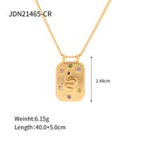 Retro Snake Stainless Steel Plating Zircon Pendant Necklace 1 Piece main image 5