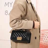 Women's Small Pvc Solid Color Fashion Square Lock Clasp Shoulder Bag Crossbody Bag main image 4