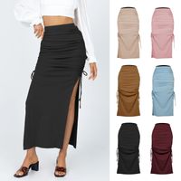 Summer Sexy Solid Color Spandex Maxi Long Dress Skirts main image 3