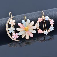 Fashion Flower Alloy Plating Artificial Rhinestones Artificial Pearls Hair Clip 3 Piece Set main image 1
