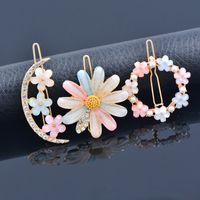 Fashion Flower Alloy Plating Artificial Rhinestones Artificial Pearls Hair Clip 3 Piece Set main image 6