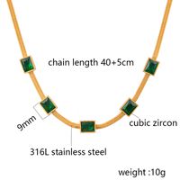 Fashion Square Titanium Steel Plating Zircon Necklace 1 Piece main image 5