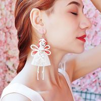 1 Pair Simple Style Cartoon Character Cotton Rope Patchwork Women's Drop Earrings main image 1
