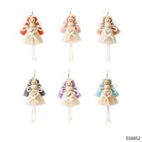 1 Pair Simple Style Cartoon Character Cotton Rope Patchwork Women's Drop Earrings main image 5