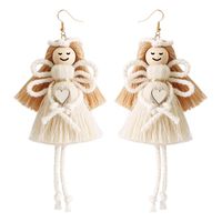 1 Pair Simple Style Cartoon Character Cotton Rope Patchwork Women's Drop Earrings sku image 4