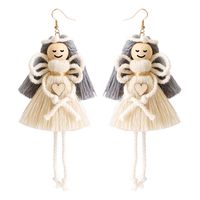 1 Pair Simple Style Cartoon Character Cotton Rope Patchwork Women's Drop Earrings sku image 6