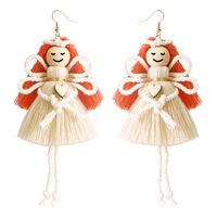1 Pair Simple Style Cartoon Character Cotton Rope Patchwork Women's Drop Earrings sku image 5