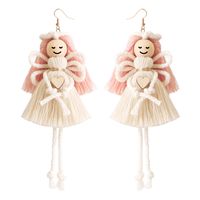 1 Pair Simple Style Cartoon Character Cotton Rope Patchwork Women's Drop Earrings sku image 3