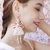 1 Pair Simple Style Cartoon Character Cotton Rope Patchwork Women's Drop Earrings main image 3