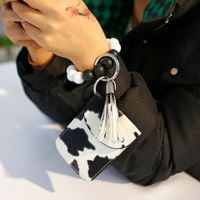 1 Piece Fashion Cow Pattern Beaded Handmade Keychain main image 5