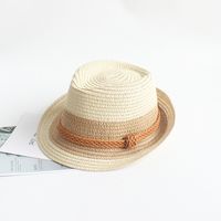 Children Unisex Fashion Color Block Crimping Straw Hat sku image 3