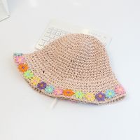 Girl's Retro Flower Flowers Straw Hat sku image 4