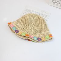 Girl's Retro Flower Flowers Straw Hat sku image 5