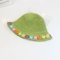 Girl's Retro Flower Flowers Straw Hat sku image 2