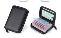 Unisex Solid Color Pu Leather Zipper Card Holders sku image 1