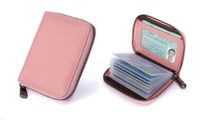 Unisex Solid Color Pu Leather Zipper Card Holders sku image 2