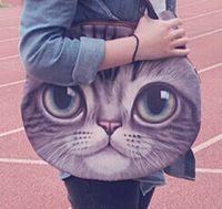 Women's Large Spring&summer Polyester Cat Cute Oval Zipper Shoulder Bag main image 3