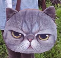 Women's Large Spring&summer Polyester Cat Cute Oval Zipper Shoulder Bag sku image 2