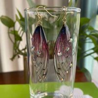 1 Pair Simple Style Wings Copper Epoxy Women's Drop Earrings sku image 10