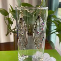 1 Pair Simple Style Wings Copper Epoxy Women's Drop Earrings sku image 4