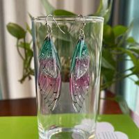 1 Pair Simple Style Wings Copper Epoxy Women's Drop Earrings sku image 15