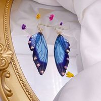 1 Pair Simple Style Wings Copper Epoxy Women's Drop Earrings sku image 25