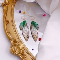1 Pair Simple Style Wings Copper Epoxy Women's Drop Earrings sku image 29