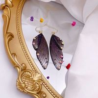 1 Pair Simple Style Wings Copper Epoxy Women's Drop Earrings sku image 30