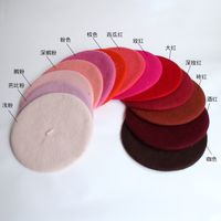 Women's Simple Style Solid Color Handmade Eaveless Beret Hat main image 4