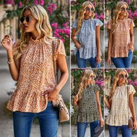 Women's Blouse Short Sleeve Blouses Printing Fashion Ditsy Floral main image 6