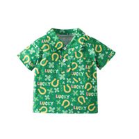 St. Patrick Casual Four Leaf Clover Cotton T-shirts & Shirts sku image 2