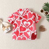 Valentine's Day Casual Heart Shape Cotton T-shirts & Shirts main image 4