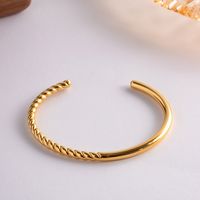 Retro Solid Color Stainless Steel Plating Bangle main image 1