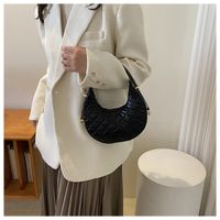 Women's Small Spring&summer Pu Leather Solid Color Fashion Dumpling Shape Zipper Cloud Shape Bag main image 3