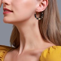 1 Pair Bohemian Geometric Beaded Alloy Women's Hoop Earrings main image 2
